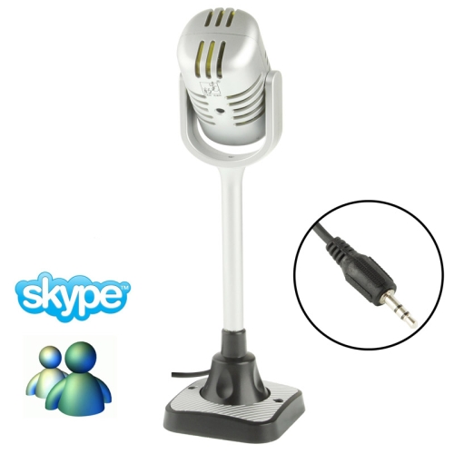 Retro Style Hi-fi Audio Network Microphone with Holder for PC / Laptop